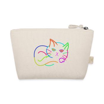 Regenbogen Katze bunt farbenfroh Kinder - Bio-Täschchen - Natur - Hinten