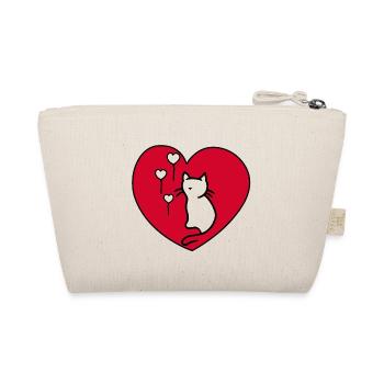 Herz Geburtstagsgeschenk Katze Kinder Baby - Bio-Täschchen - Natur - Hinten