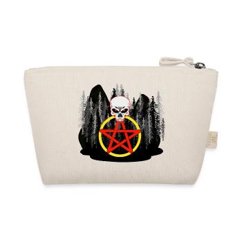 Pentagramm Wald Wildnis Totenkopf Horror Satanisch - Bio-Täschchen - Natur - Hinten