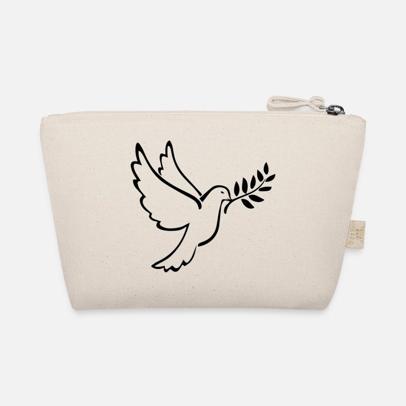 Peace Weltfrieden Flower Power Geschenk taube Idee - Bio-Täschchen - Natur