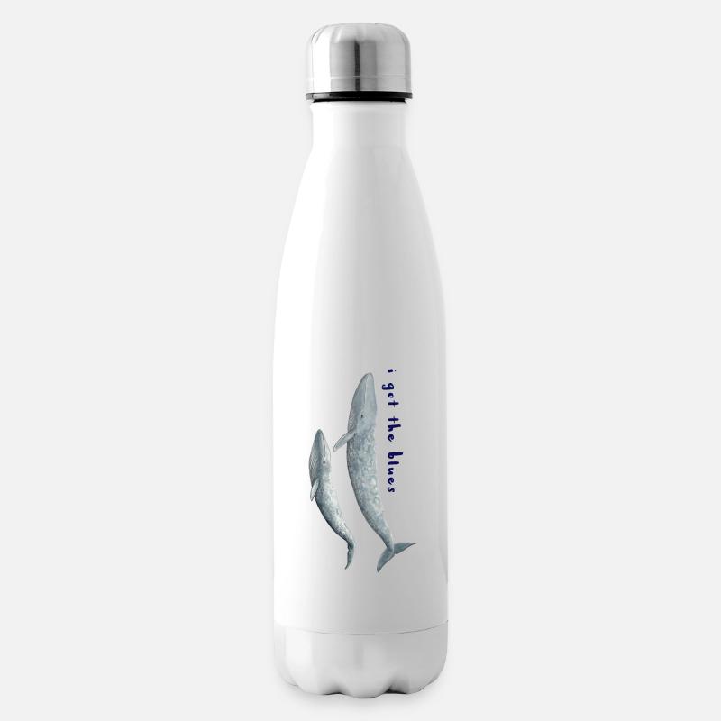 Je suis les baleines blues - baleines. Baleines - Bouteille isotherme - blanc