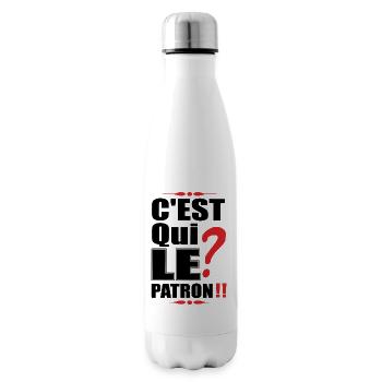 "C'est qui le patron ?!" t-shirt humour - Bouteille isotherme - blanc - Droite