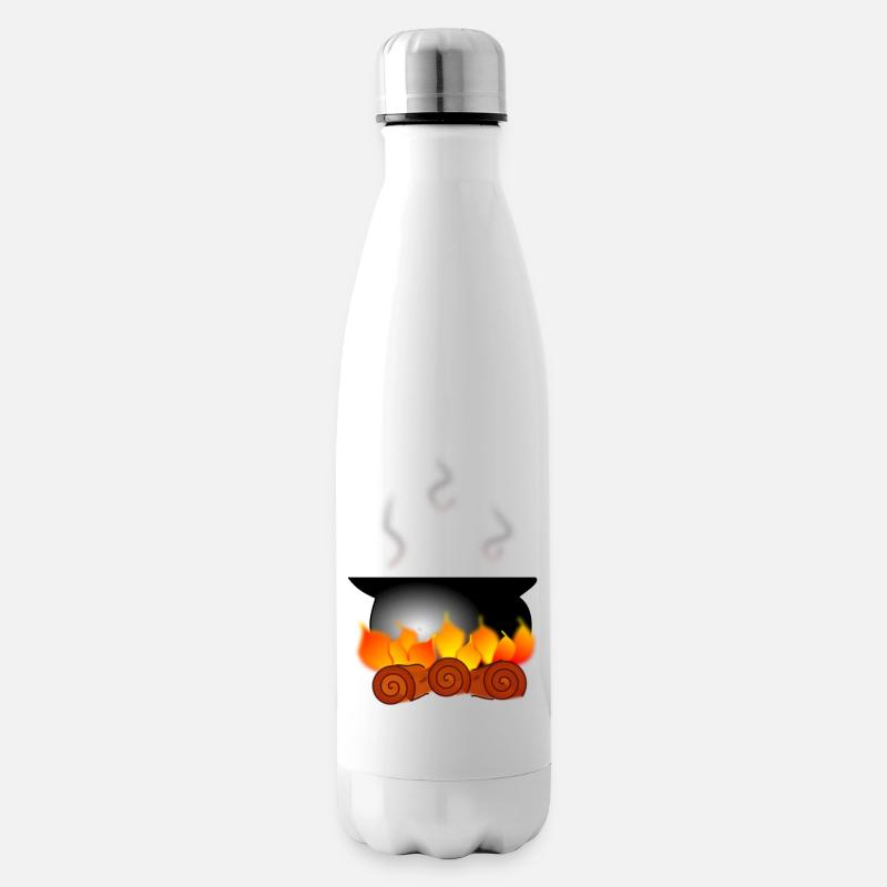 Kessel auf Feuer - Isolierflasche - Weiß