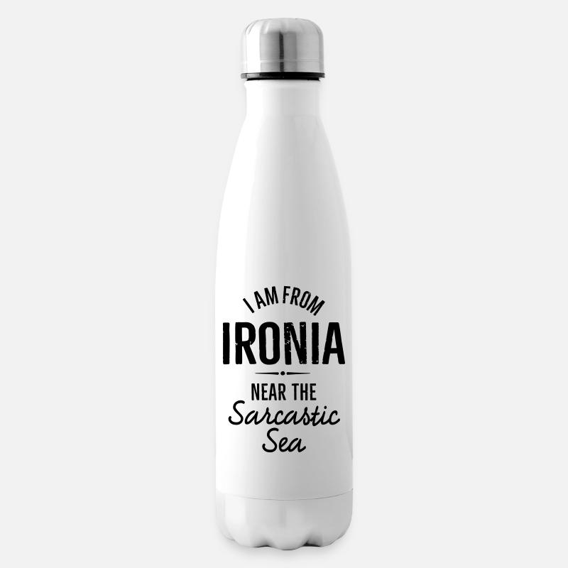 Ich bin von Ironia in der Nähe des sarkastischen Spruches - Isolierflasche - Weiß