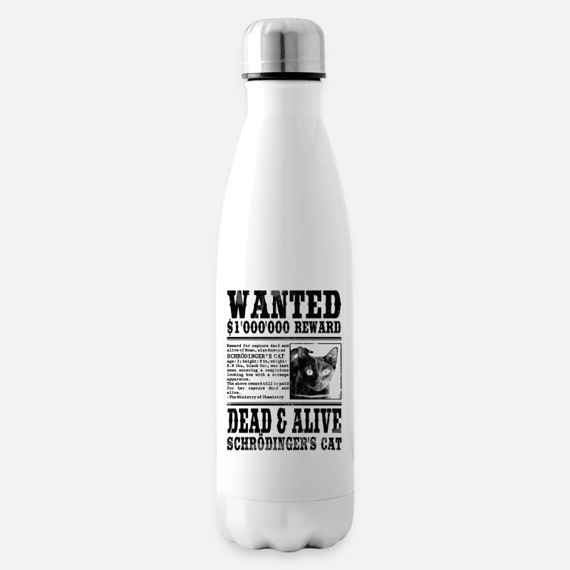 le chat de schrödinger noir - Bouteille isotherme - blanc