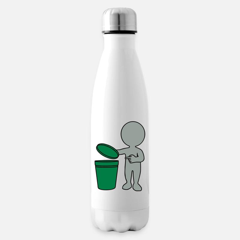 Mülleimer mann 3c - Isolierflasche - Weiß