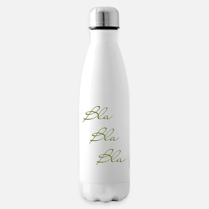Bla Bla Triple Green Script - Insulated Water Bottle - white