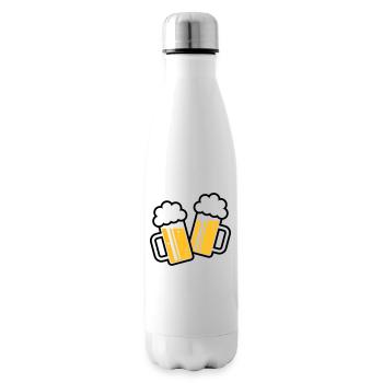 2 chopes de bière grillées, santé ! (chope de bière / 2C) - Bouteille isotherme - blanc - Droite