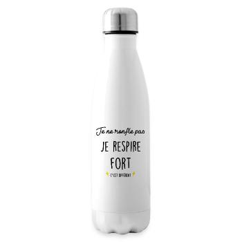 Je ne Ronfle pas Je Respire Fort C'est Différent - Bouteille isotherme - blanc - Droite