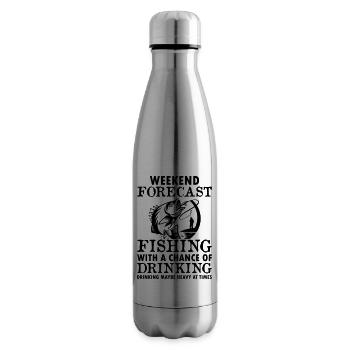 Weekend Forecast Fishing And Drinking - Insulated Water Bottle - silver - Right