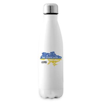 We stand with Ukraine - Isolierflasche - Weiß - Rechts