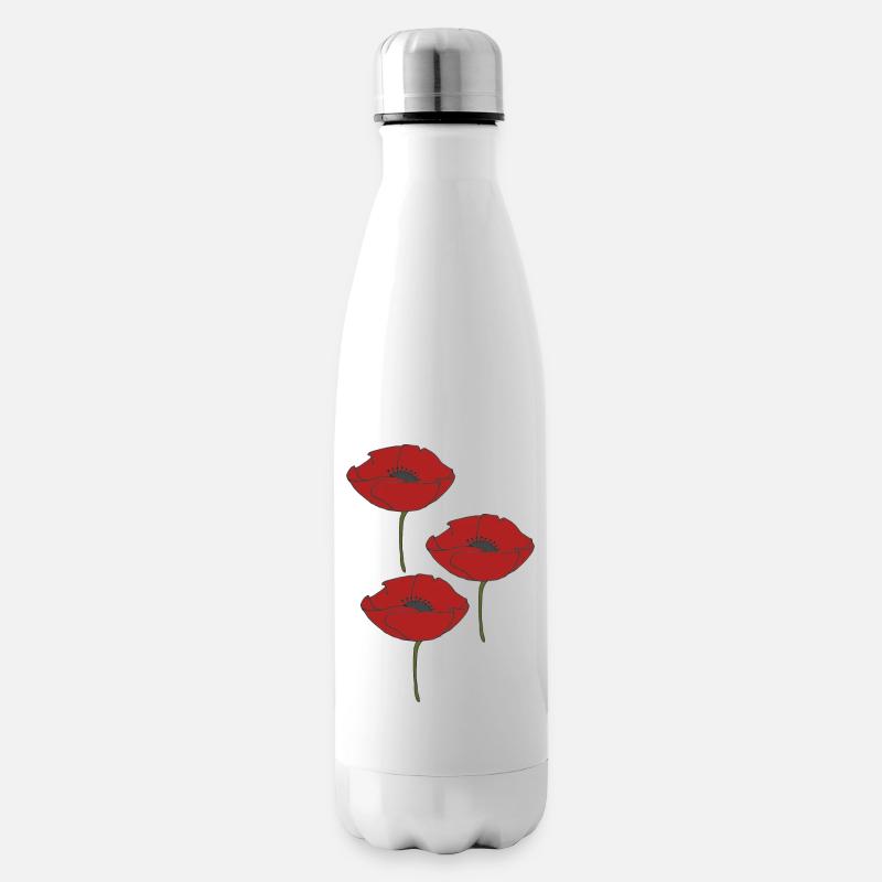 Coquelicots - Bouteille isotherme - blanc