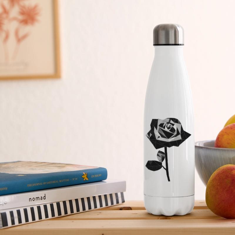 Polygon black rose Insulated Water Bottle