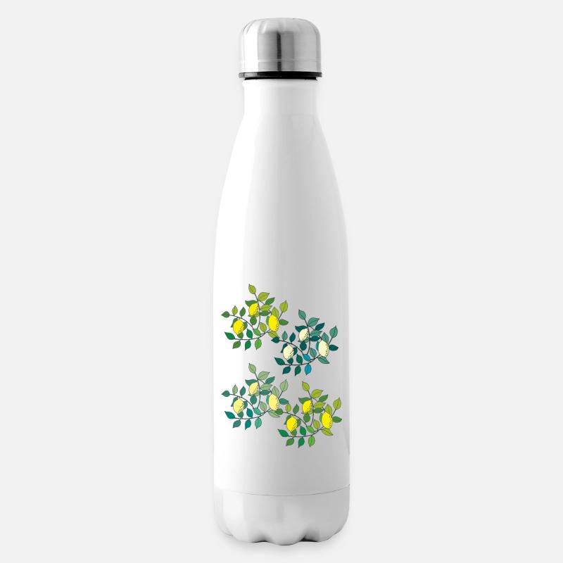 zitronen 4fach - Isolierflasche - Weiß