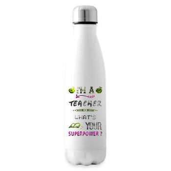 I'm a teacher Teacher Superpower superpower - Insulated Water Bottle - white - Right