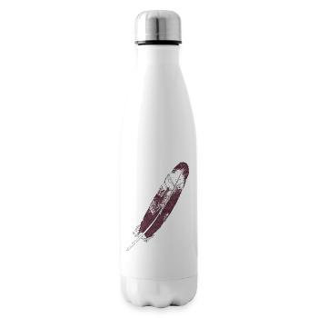 Large feather brown-white hand-drawn (white-tailed eagle) - Insulated Water Bottle - white - Right