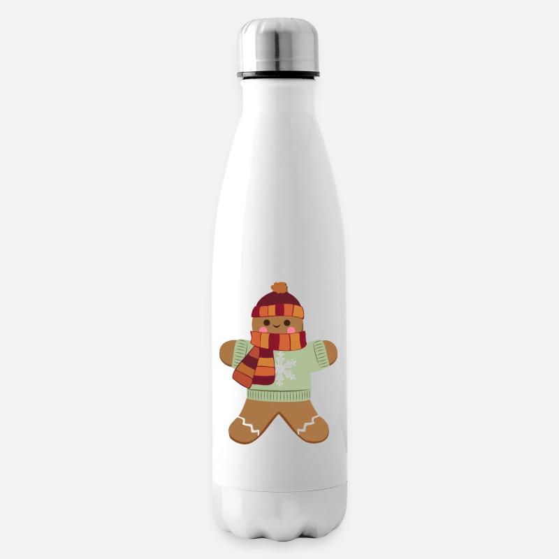 Lebkuchenmann - Isolierflasche - Weiß