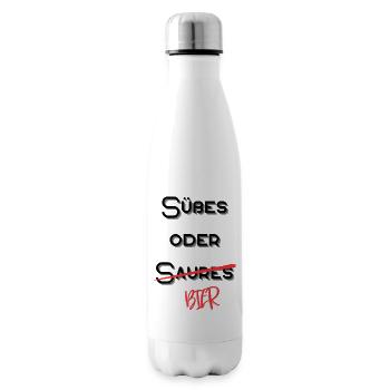 Süßes oder Saures Bier - Isolierflasche - Weiß - Rechts