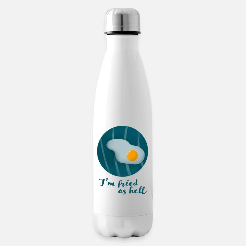 Fried as hell - Insulated Water Bottle - white
