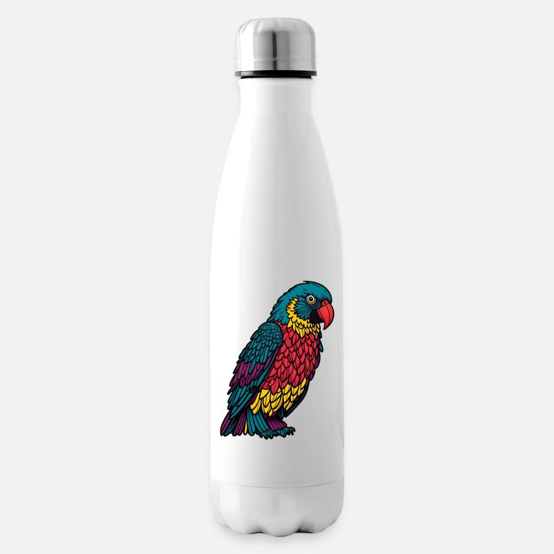 Papagei - Isolierflasche - Weiß