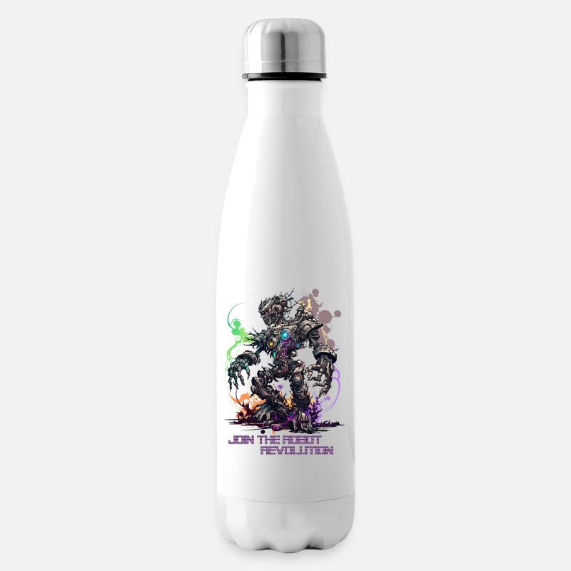 Schließen Sie sich der Roboterrevolution an! - Isolierflasche - Weiß