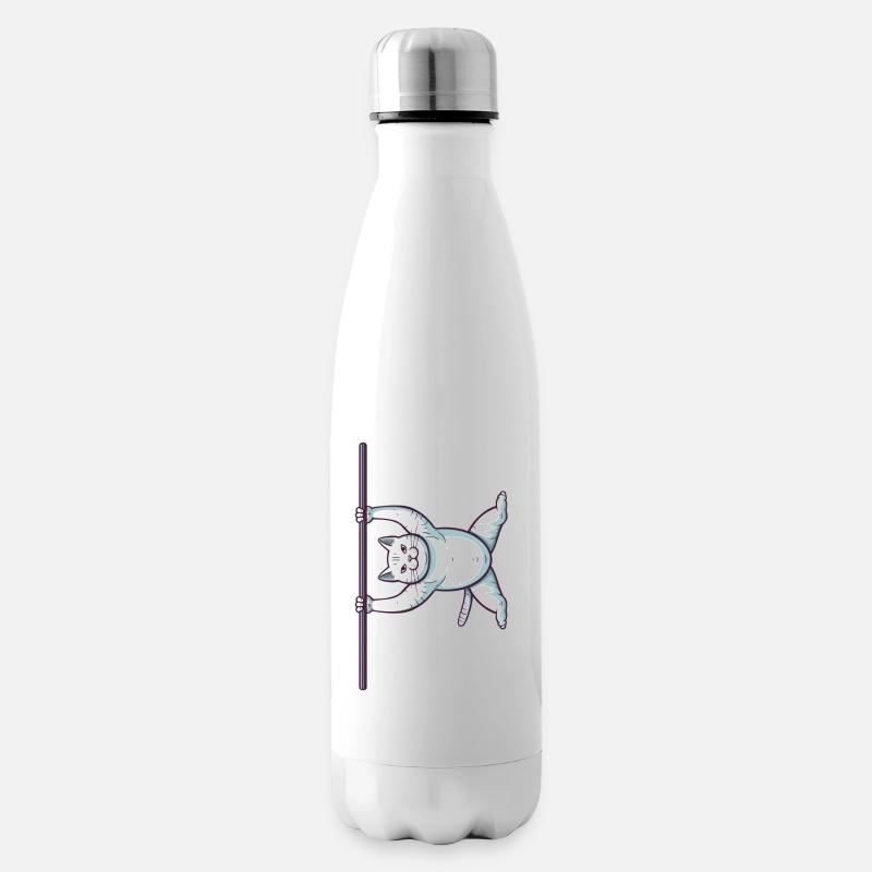 Chat comique blanc dans Iron X - Bouteille isotherme - blanc
