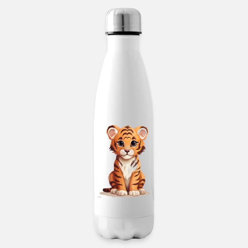 Cute Tiger Baby - Isolierflasche - Weiß