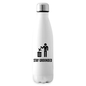 Stay Grounded – Flüge / Flugreisen Vermeiden! (B) - Isolierflasche - Weiß - Rechts