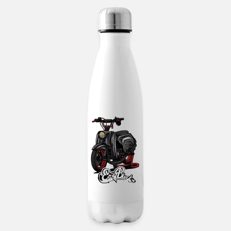 Schwalbe (black) // Illustration - Isolierflasche - Weiß