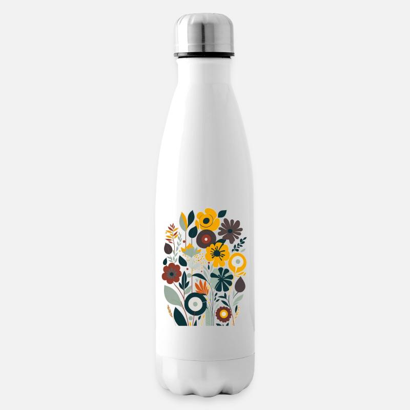 Blumenstrauß - Isolierflasche - Weiß