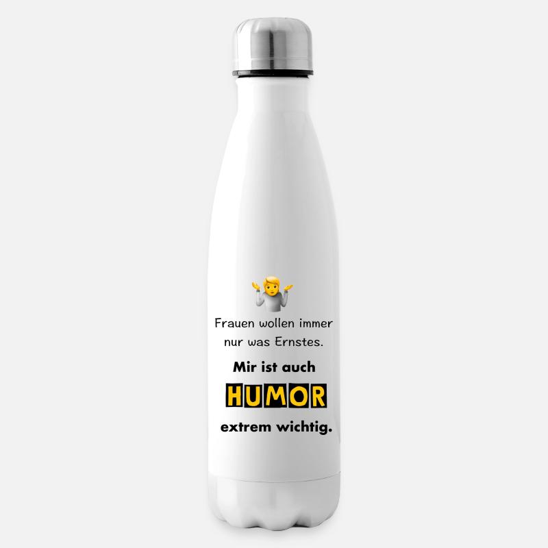 Humor ist wichtig - Isolierflasche - Weiß