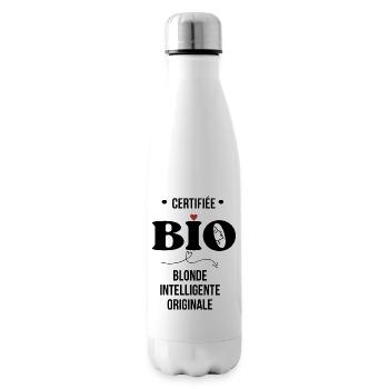 Certifiée bio - blonde intelligente originale - Bouteille isotherme - blanc - Droite