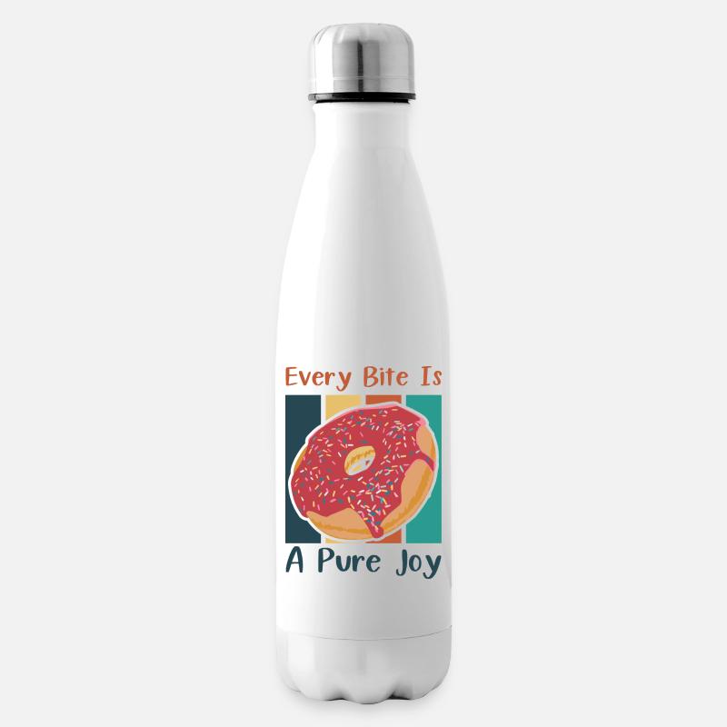 Every Bite Is A Pure Joy - Insulated Water Bottle - white