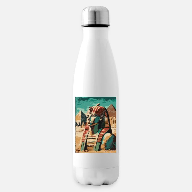 Pharao vor Pyramiden - Isolierflasche - Weiß