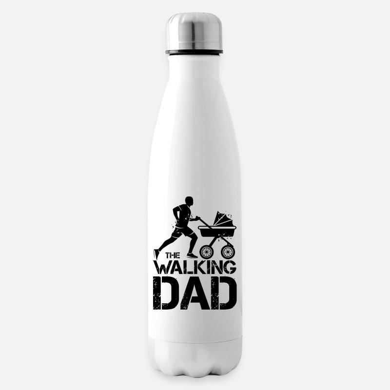 the walking dad buggy running Symbol funny icon - Isolierflasche - Weiß