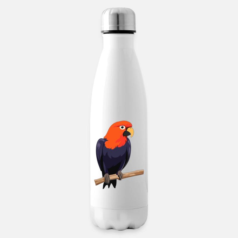Oiseau perroquet - Bouteille isotherme - blanc
