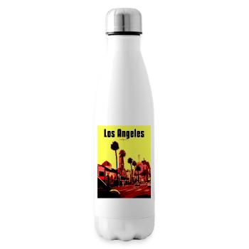 Los Angeles PopArt Straßenszene - Isolierflasche - Weiß - Rechts