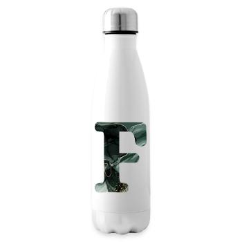 Letter f marbled green - Insulated Water Bottle - white - Right