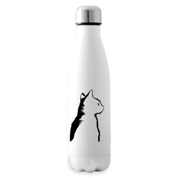 Cat, Cat Motif - Insulated Water Bottle - white - Right