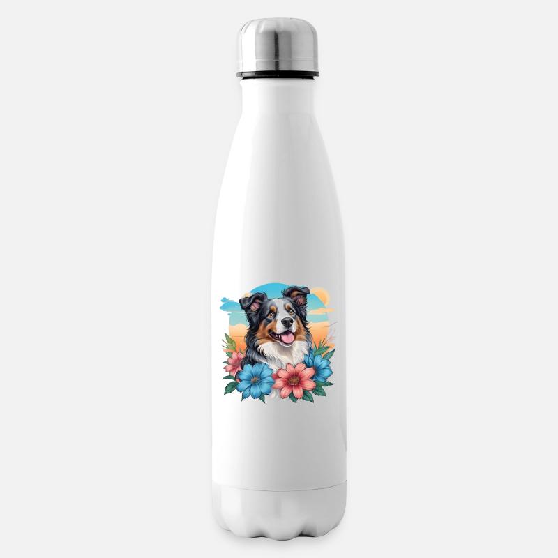 Australian Shepherd - Isolierflasche - Weiß