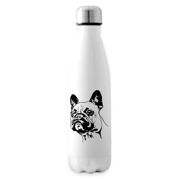 Tête de Bouledogue Français - Bouteille isotherme - blanc - Droite