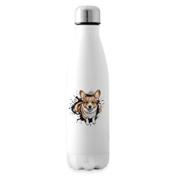Corgi Kopf - Isolierflasche - Weiß - Rechts