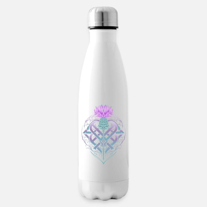 Distel Schild Celtic Knots Thistle Lover - Isolierflasche - Weiß