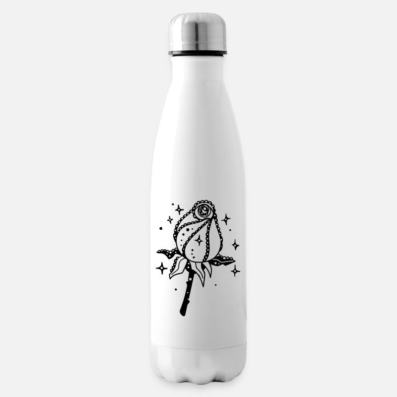 Rose noire - Bouteille isotherme - blanc