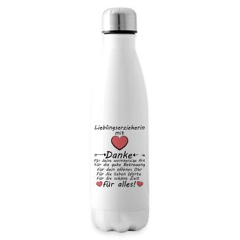 Lieblingserzieherin Abschiedsgeschenk Abschied - Isolierflasche - Weiß - Rechts