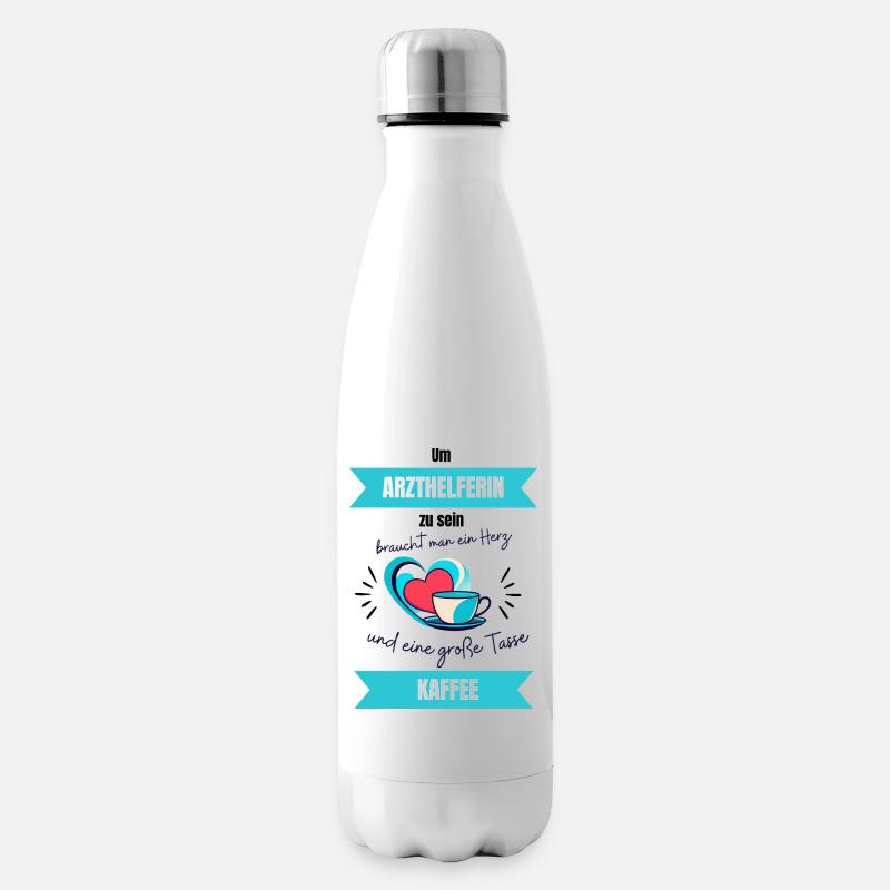 Arzthelferin mit Herz - Isolierflasche - Weiß