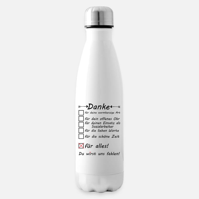 Sozialarbeiter Abschiedsgeschenk Danke Abschied - Isolierflasche - Weiß