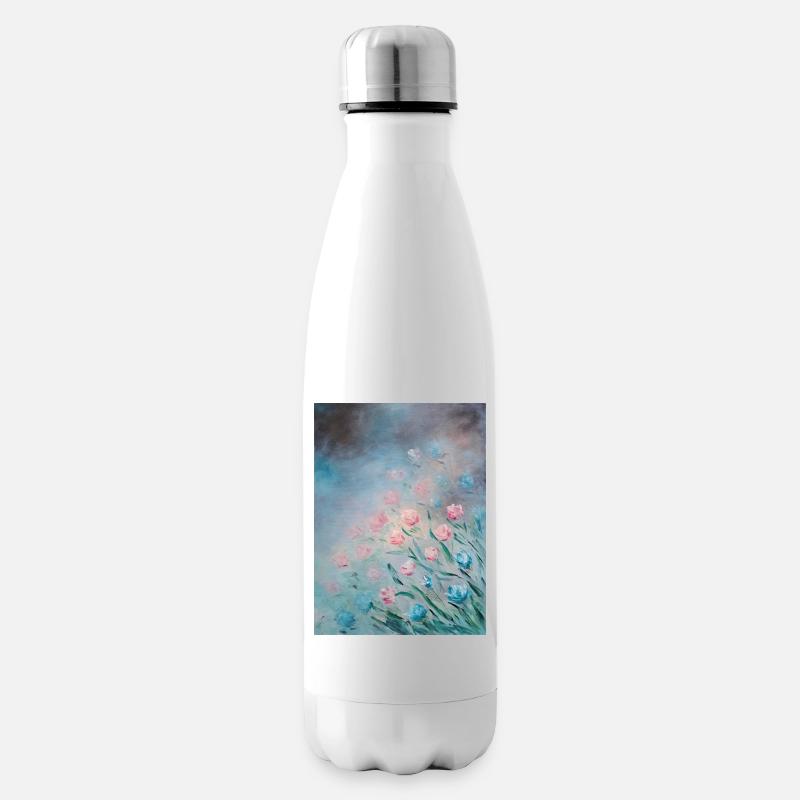Œuvre d’art impressionniste fleur fleur - Bouteille isotherme - blanc