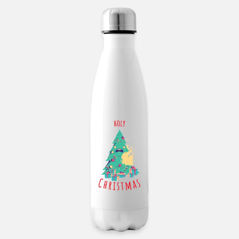 Komische Weihnachtsbaum Illustration - Isolierflasche - Weiß
