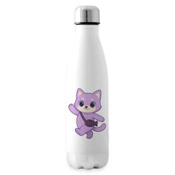 Cute Cat - Insulated Water Bottle - white - Right